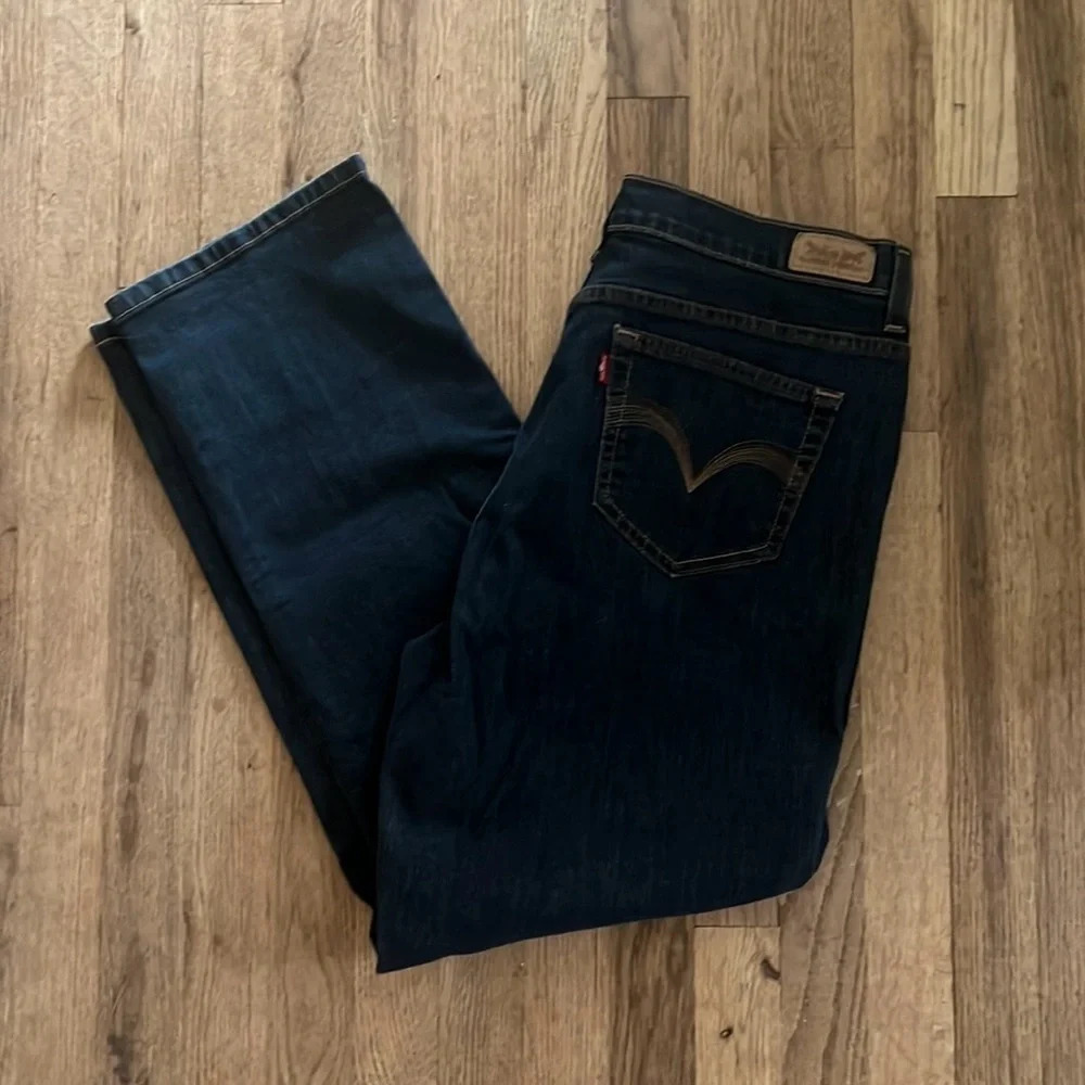 Levi's Womens Perfectly Shaping 512 Boot Cut Jeans Blue Stretch Pockets Size 32 - Picture 2 of 11